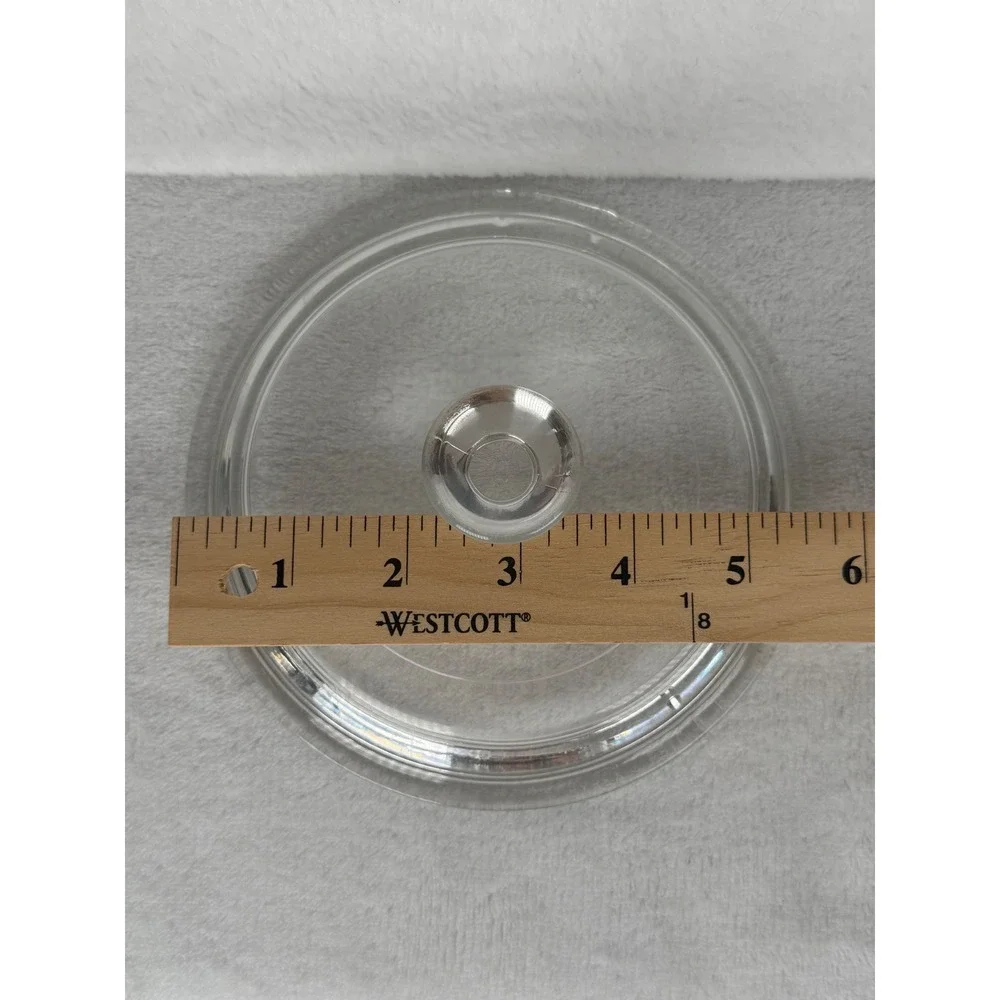 Pyrex P81C B Glass Lid Clear Excellent Replacement Part 6 in Round Knob Handle